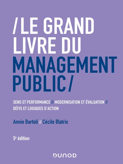 Title details for Le Grand Livre du management public by Annie Bartoli - Wait list